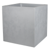 Pot carré BASALT Gris Béton 57L 49.5x49.5x49.5cm double paroi - FDS avec zone de rétention d'eau