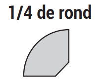 1/4 de rond MDF revêtu papier noir 14 2m40