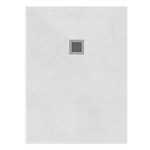 Receveur 140x90x3cm Helsinki Blanc - Antidérapant - Polybéton - Bonde horizontale fournie