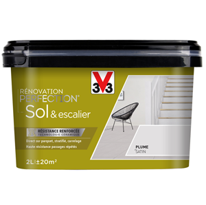 Peinture SOL et ESCALIER 2L Plume satin - Rénovation V33