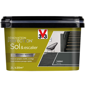 Peinture SOL et ESCALIER 2L Tarmac satin - Rénovation V33