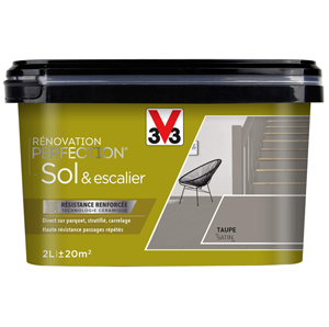 Peinture SOL et ESCALIER 2L Taupe satin - Rénovation V33