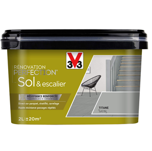 Peinture SOL et ESCALIER 2L Titane satin - Rénovation V33