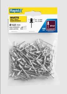 Rivets standards Ø4x8mm alu - 100 pces