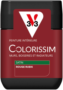 Peinture COLORISSIM Satin 0,075L Rouge Rubis Testeur