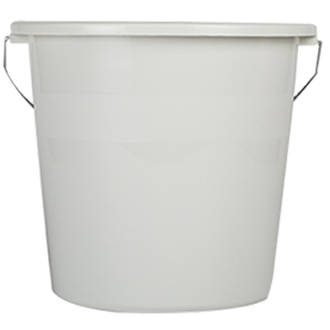 Seau ménager blanc 10L - Avec anse métallique