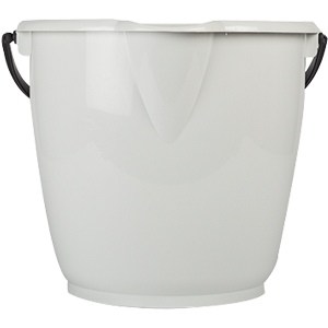 Seau ménager blanc 13L - Avec bec verseur