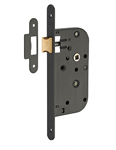 Serrure à encastrer bec de cane axe 50mm époxy noir