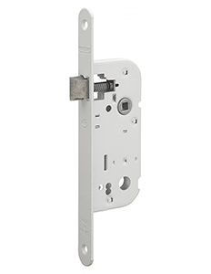 Serrure à encastrer axe 40mm NF bec de cane reversible - blanc