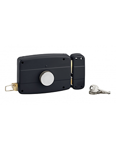 Serrure garage cylindre bouton tirant 140x90 mm droit