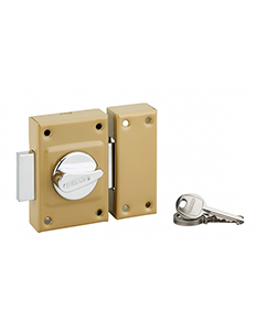 Verrou ETENDARD à bouton et cylindre bronze 3 clés 40mm