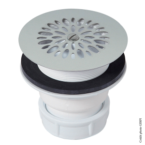 Bonde de douche verticale Ø60 grille inox. FIN DE SERIE