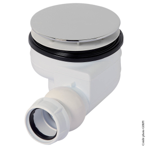 Bonde de douche haut débit Ø90 capot métal lisse. FIN DE SERIE