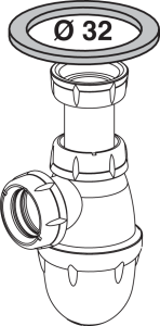 Joint plat Ø32 pour siphon lavabo FIN DE SERIE