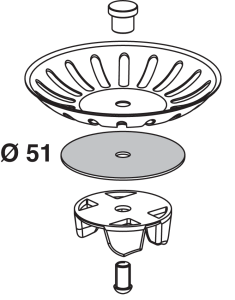 Joint Ø51 pour bonde à panier FIN DE SERIE