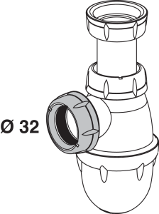 Ecrou Ø32 pour siphon de lavabo