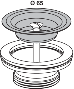 Plateau de bonde Ø65 pour lavabo FIN DE SERIE