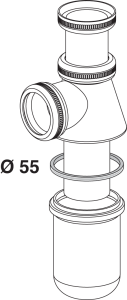 Joint de culot siphon lavabo Ø55x50x3mm FIN DE SERIE