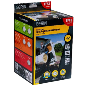 Masques soupape anti-poussières FFP3 - 12 pces