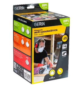 Masques anti-poussières FFP1 - 20 pces