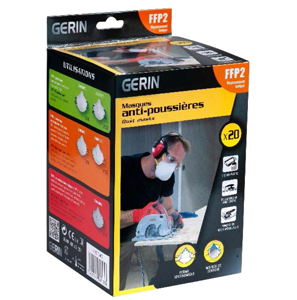 Masques anti-poussières FFP2 - 20 pces