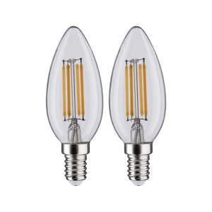 2 Ampoules LED à filaments 230V E14 flamme clair 2x470lm 2x4,5W 2700K