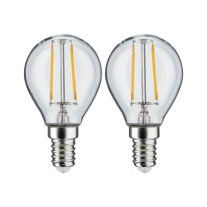 2 Ampoules LED à filaments 230V E14 sphérique clair 2x250lm 2x2,7W 2700K
