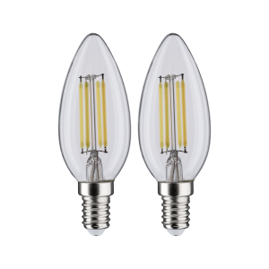 2 Ampoules LED à filaments 230V E14 flamme clair 2x470lm 2x4,8W 4000K