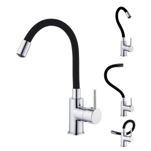 Mitigeur lavabo ILO à mémoire de forme Noir et Chromé - 4061920