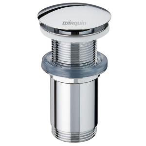 Bonde lavabo QUICK CLAC laiton chrome sans trop-plein - avec corps de bonde