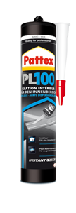 Colle acrylique PATTEX PL100/PRO100 intérieur Blanc 380g