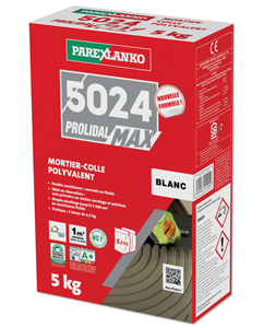 Mortier colle 5024 Blanc PROLIDAL MAX - 5kg haute performance / C2 ET
