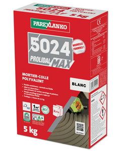 Mortier colle 5024 Blanc PROLIDAL MAX - 5kg haute performance / C2 ET EG