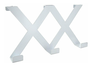 Patère Zigzag réversible à suspendre 3 têtes acier blanc