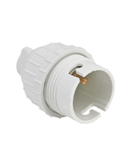 Douille B22 Double bague Nylon blanc