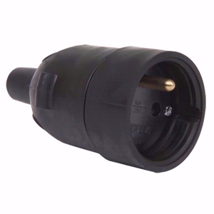 Fiche femelle droite 2P+T 16A noir