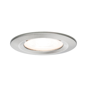 Spot encastré LED fixe NOVA alu acier brossé IP44 78mm GU10 6,5W 460lm 230V 2700K