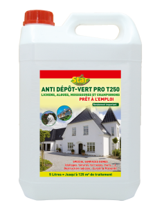 Anti-dépôts verts PRO T250  5L - prêt à l'emploi, pour murs, toitures, terrasses... - STAR MAISON