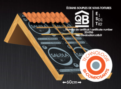 Ecran sous-toiture AEROMAX R2 PREMIUM 1m50x50m/75m² - Bi composant - 165gr/m² HPV