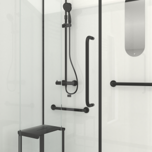Cabine douche compacte ACCESS 2 85x160 porte coulissante - verre sécurit 6mm + siège - CAB277