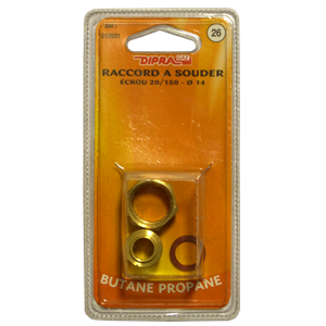 Raccord à souder butane-propane 20/150 D14 - 2 pces + 1 joint
