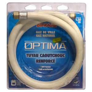 Tuyau caoutchouc gaz naturel 1,50m OPTIMA 10 ans