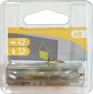 Attache pour cadre 15x23 acier laitonné - 8 pces FDS