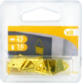 Attache pour cadre 16x25 acier laitonné - 8 pces FDS