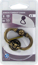 Anneau tombant zamak bronze H48xL55 - 1 pce