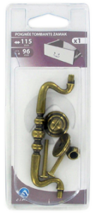 Poignée tombante zamak bronze L115xH40 - 1 pce