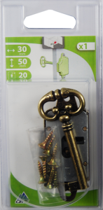 Serrure en applique porte droite axe 20