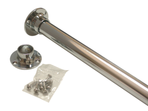 Tube extensible chromé L.60-100cm Ø18-20 + supports extrémité