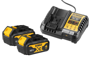 Pack 2 batteries 18V 4Ah + chargeur DEWALT DCB1104M2-QW