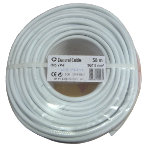 Câble HO5VVF 2x1.5mm² Gris 50m